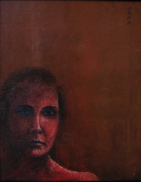 Lady in Red; Painting by Ralph Papa